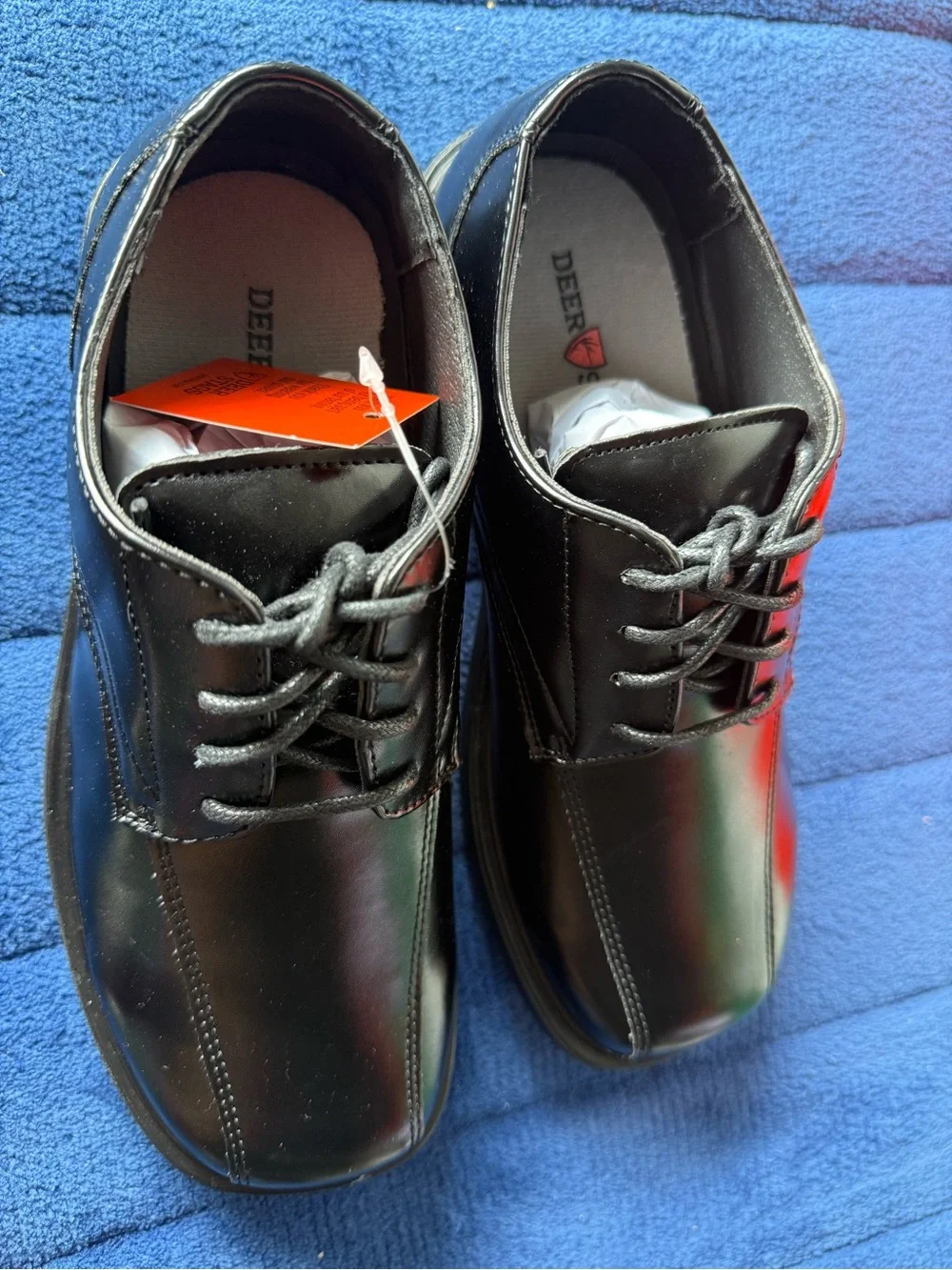 Deer Stags Boys Black Lace-Up Dress Shoes